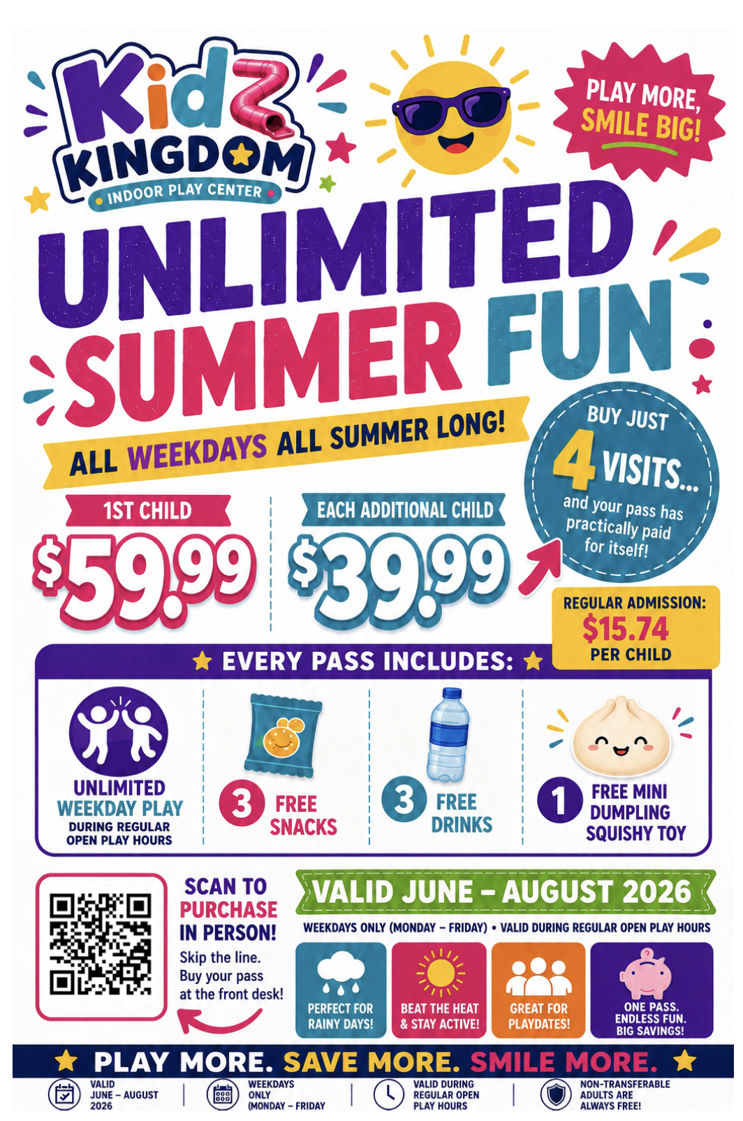 Unlimited Summer Fun pass details